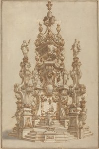 Magnificent Catafalque for a Deceased Noble by Francesco Galli Bibiena