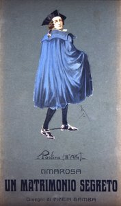Character Paolino in Secret Marriage (matrimonio Segreto) by Domenico Cimarosa (1749 - 1801). Costume of F. Gamba - Scala of Milan