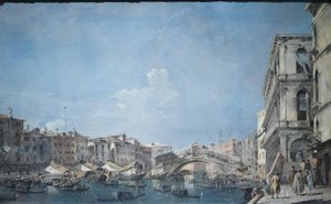 Canal Grande at the Rialto Bridge by Francesco Guardi