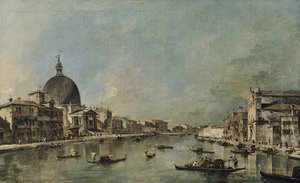 Grand Canal with San Simeone Piccolo and Santa Lucia by Francesco Guardi