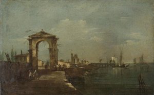 Landscape with a Quay and Ships on a Lake