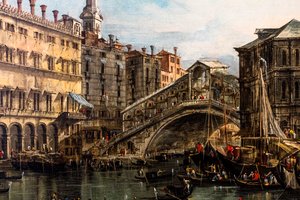 Rialto Bridge (detail) by Francesco Guardi