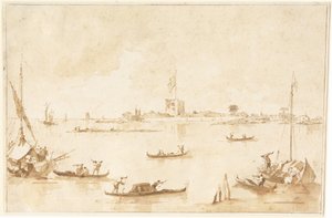 The Fortress of San Andrea from the Lagoon by Francesco Guardi