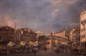 The Rialto Bridge in Venice by Francesco Guardi