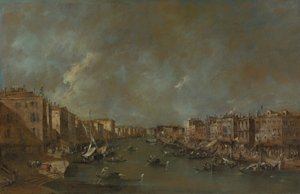View of the Grand Canal from the Rialto Bridge by Francesco Guardi