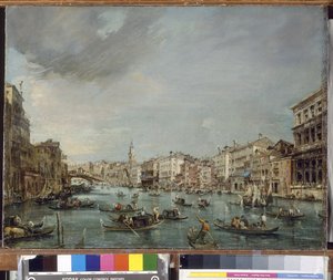 View of the Grand Canal towards Rialto with Palazzo Grimani and Palazzo Manin