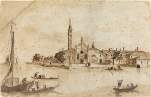 The Island of Madonna della Grazia by Francesco Guardi and Giacomo Guardi