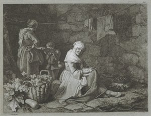 Farmhouse Interior (Shepherd Scenes) by Francesco Londonio