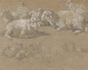 Reclining Sheep in a Landscape, 1759-82 by Francesco Londonio