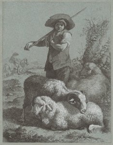 Shepherd Boy with Sheep by Francesco Londonio
