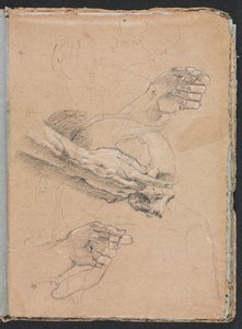 Verona Sketchbook: Study of hands and skull (page 21) by Francesco Lorenzi