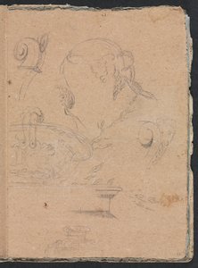 Verona Sketchbook: Architectural Motifs with Female Head, Page 45