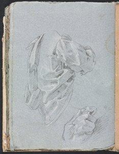Verona Sketchbook: Drapery study with left hand (page 86)