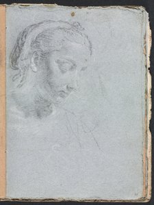 Verona Sketchbook: Head and shoulders of a woman (page 61), 1760 by Francesco Lorenzi