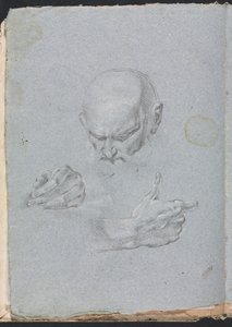 Verona Sketchbook: Head of a man with hands (page 8) by Francesco Lorenzi