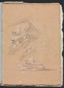Verona Sketchbook: Monk in Profile with Drapery (page 87)