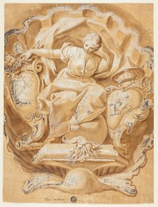 Allegorical Figure with Arms of Alexander VIII (Ottoboni) and Arms of Papacy