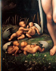 Leda and the Swan (detail) by Francesco Melzi or Melzo