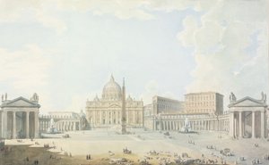 St. Peters, the Basilica and the Piazza by Francesco Panini