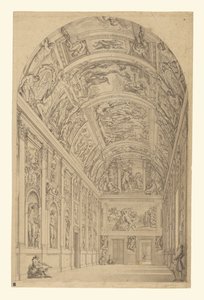 View of the Farnese Gallery, Rome by Francesco Panini