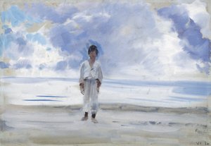 Boy on sea shore