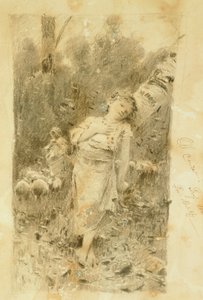 The shepherdess, by Francesco Paolo Michetti