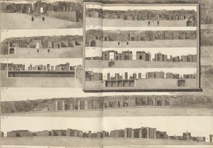 Cross-sections Showing Different Aspects of the Buildings in the Plan of Pompeii by Francesco Piranesi