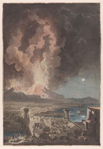Eruption of Mt Vesuvius, Seen from the Ponte della Maddalena in Naples