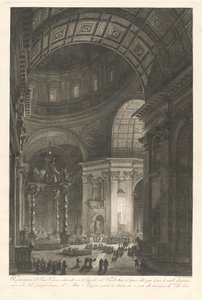 Interior of St. Peter’s, with the Illumination of the Cross of St. Peter by Francesco Piranesi