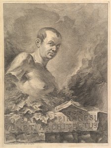 Portrait of G.B. Piranesi in Imitation of an Antique Bust, from Opere Varie di Architettura