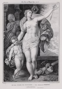 Allegorical painting of Diane de Poitiers, mistress of King Henry II of France by Francesco Primaticcio