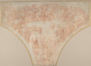 Apple of Discord Thrown by Eris at the Marriage of Peleus and Thetis: Study for Fresco by Francesco Primaticcio