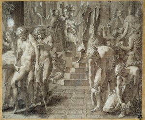 The Persepolis Masquerade. Drawing by Francesco Primaticcio known as The Primatice (1504-1570)