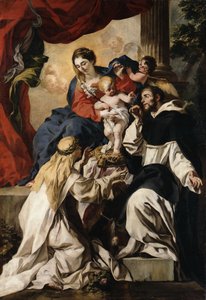The Enthroned Virgin and Child with Saint Dominic and Saint Catherine of Siena (Madonna of the Rosary) by Francesco Solimena