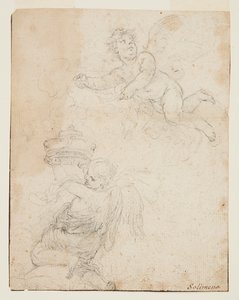 Study of Two Putti by Francesco Solimena
