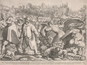 Brutto Buono Stoned by His Enemies by Francesco Villamena