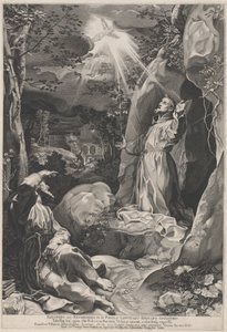 Saint Francis Receiving the Stigmata by Francesco Villamena, after Federico Barocci
