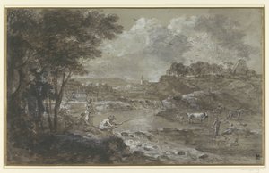 River Landscape with Fisherman