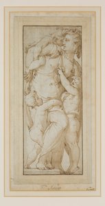 Study of a Woman and Putti by Francesco de Rossi (follower of) Salviati