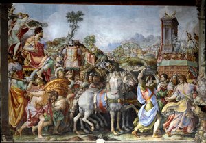 The triumph of Marcus Furius Camillus, general and Roman statesman by Francesco de Rossi Salviati