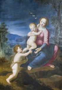 The Virgin with Jesus and John the Baptist by Francesco di Cristofano Franciabigio