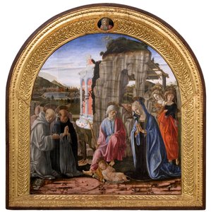 Nativity with Saint Bernard and Thomas Aquinas by Francesco di Giorgio