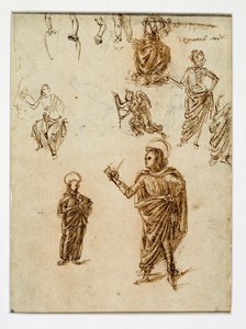 Sketches of Figures; Saints; An Angel; An Arm; Legs