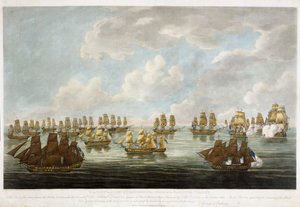 Action between the China Fleet and a French squadron on February 15th 1804 by Francis (after) Sartorius