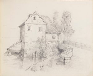 Mill House by a Stream by Francis Augustus Lathrop