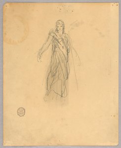 Sketch for Central Figure in the Ascension by Francis Augustus Lathrop