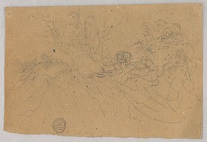 Sketch of Figural Group for Ascension by Francis Augustus Lathrop