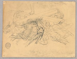 Sketch of Figures Bearing a Cross