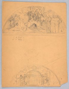Sketches of Two Lunettes by Francis Augustus Lathrop