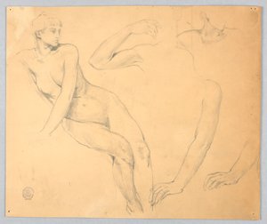 Sketches of a Female Nude and Arms